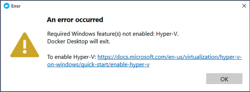 Docker Desktop Error