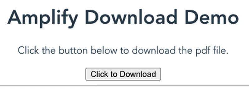Amplify Download Demo